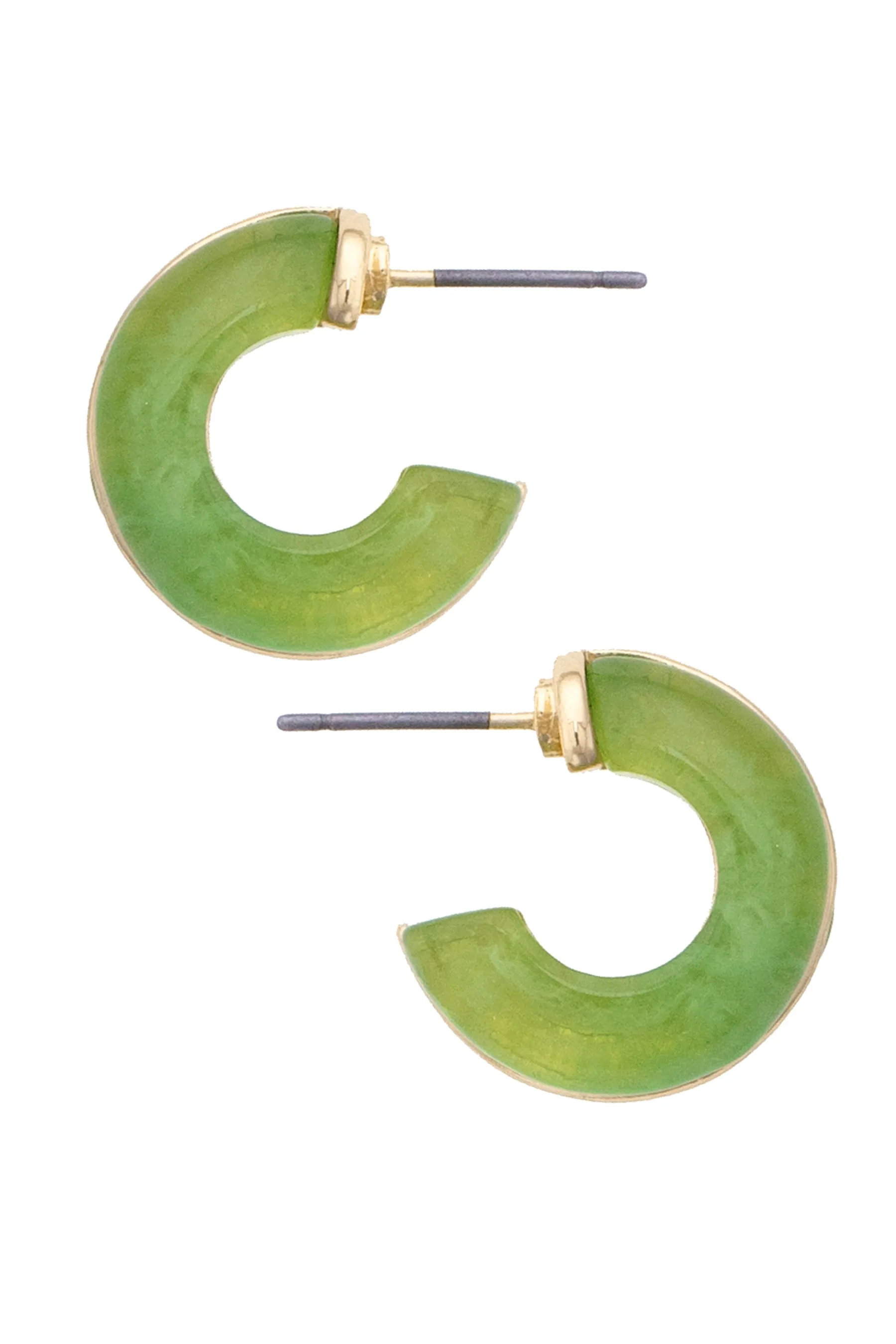 Dylan Double Hoop Earrings in Green sold by Canvas Style