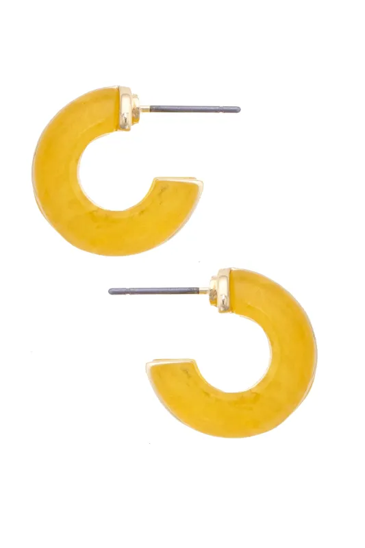 Dylan Double Hoop Earrings in Yellow made by Canvas Style