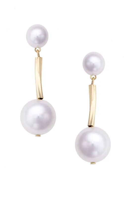 Simone Pearl Drop Earrings in Ivory made by Canvas Style