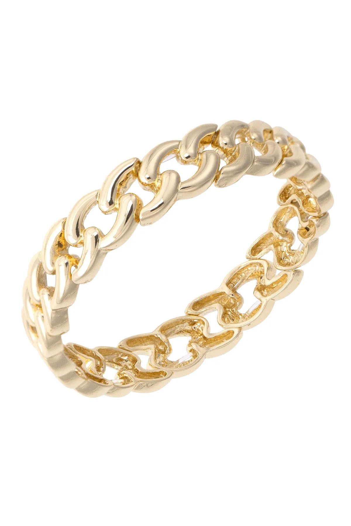 Whitney Curb Chain Stretch Bracelet in Shiny Gold sold by Canvas Style