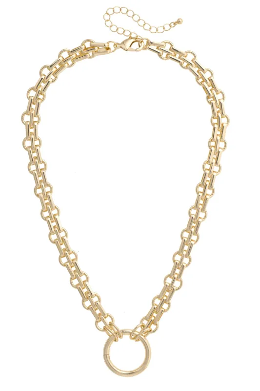 Karson Layered Circle Necklace in Shiny Gold made by Canvas Style