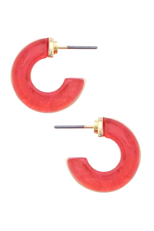 Dylan Double Hoop Earrings in Pink made by Canvas Style