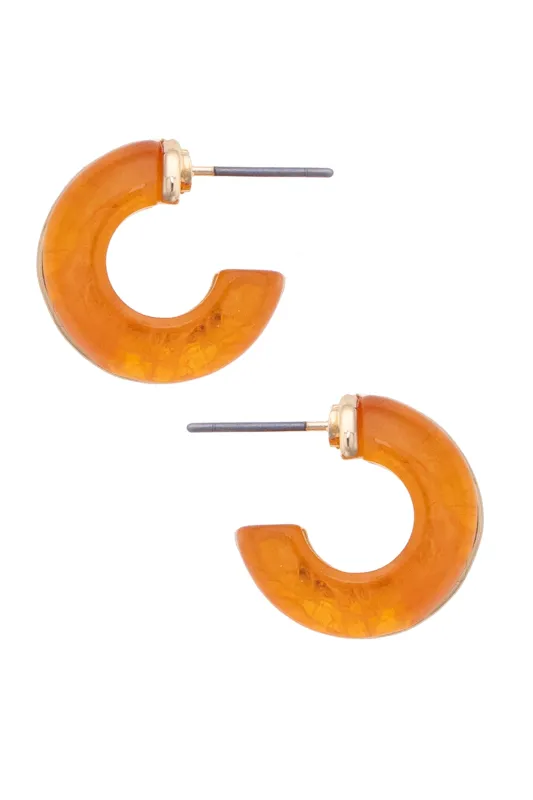 Dylan Double Hoop Earrings in Orange made by Canvas Style