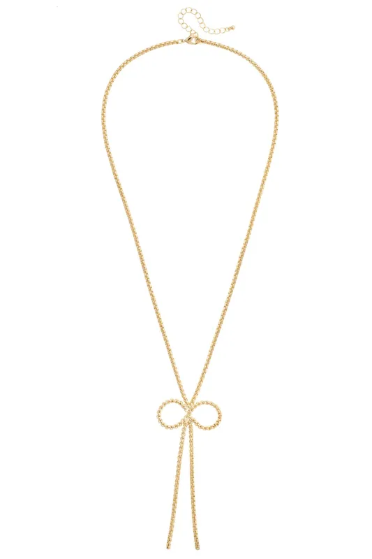 Joleen Bow Chain Necklace in Shiny Gold made by Canvas Style