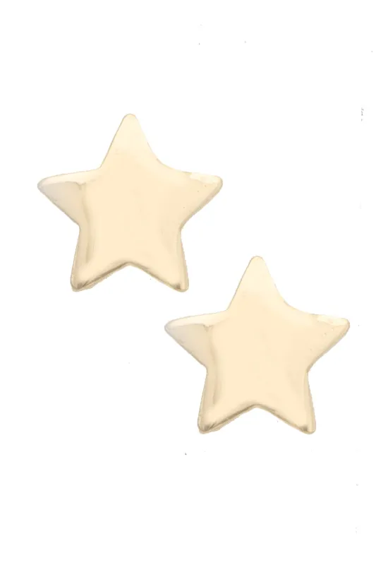 Classic Star Stud Earrings in Shiny Gold made by Canvas Style