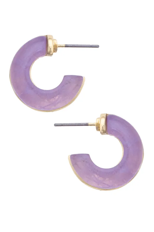 Dylan Double Hoop Earrings in Purple made by Canvas Style