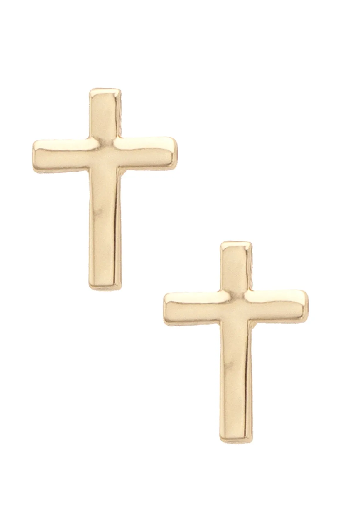 Eloise Cross Stud Earrings in Shiny Gold sold by Canvas Style