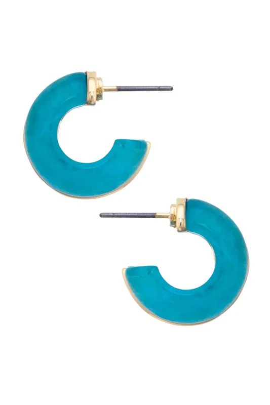 Dylan Double Hoop Earrings in Blue made by Canvas Style