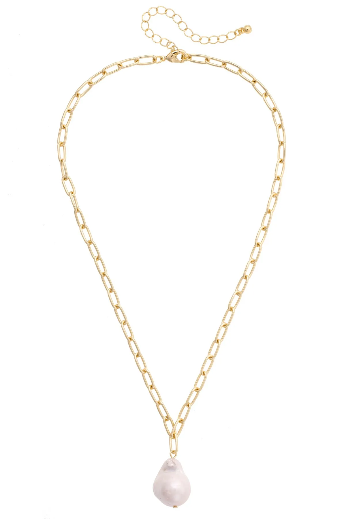 Helena Baroque Pearl Pendant Necklace in Ivory sold by Canvas Style