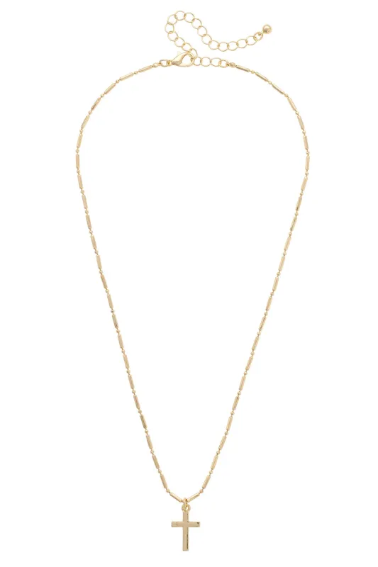 Eloise Cross Necklace in Shiny Gold made by Canvas Style