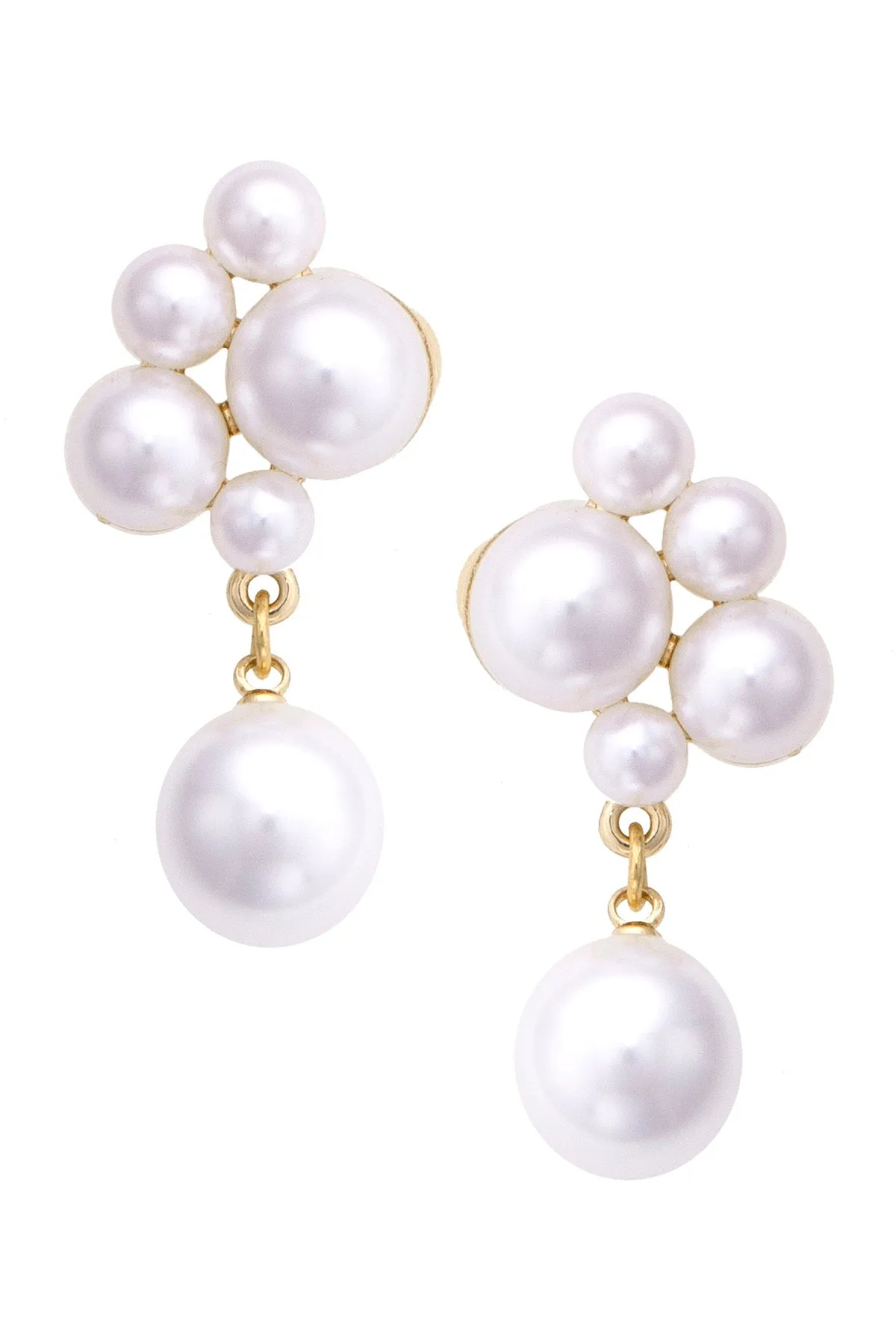 Natasha Pearl Cluster Earrings in Ivory sold by Canvas Style