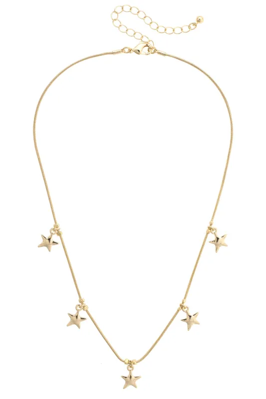 Maddy Star Charm Necklace in Shiny Gold made by Canvas Style