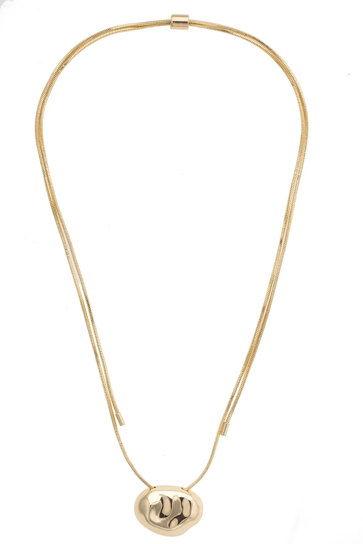 Ellison Organic Pendant Necklace in Shiny Gold sold by Canvas Style