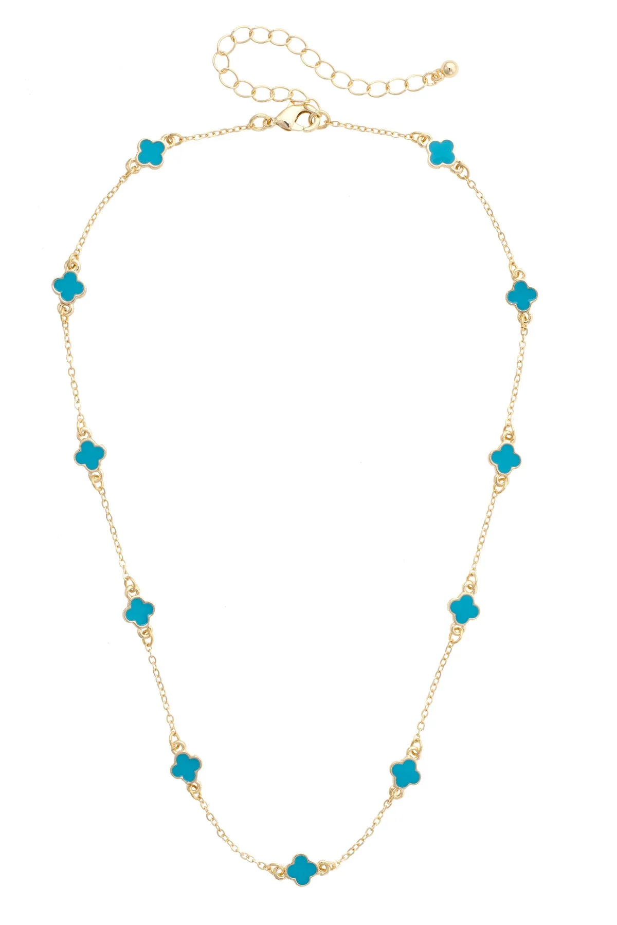 Margaret Dainty Clover Necklace in Turquoise sold by Canvas Style