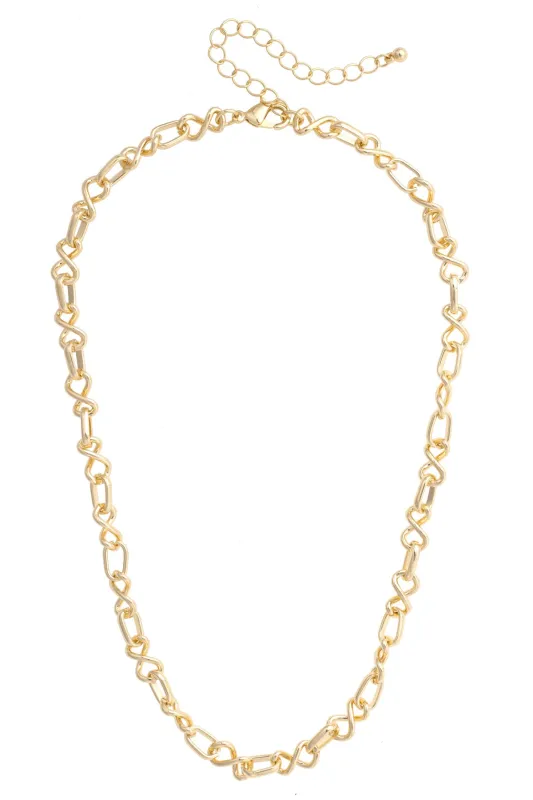 Parker Twisted Chain Necklace in Shiny Gold made by Canvas Style