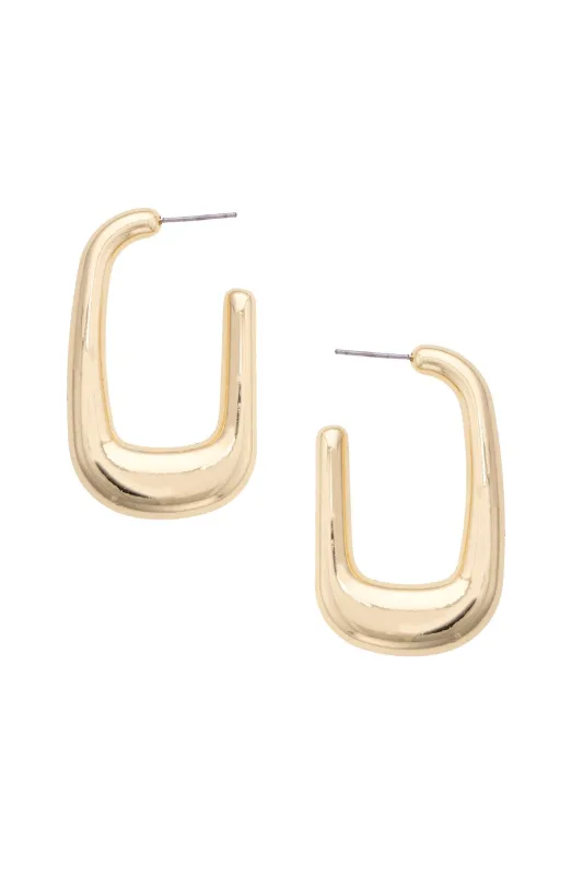 Halston Mod Hoop Earrings in Shiny Gold made by Canvas Style