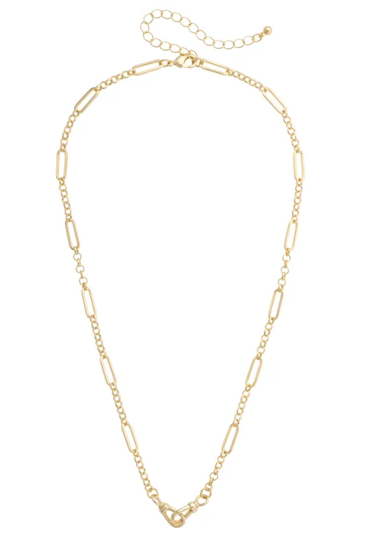 Khaki Chain Necklace in Shiny Gold made by Canvas Style