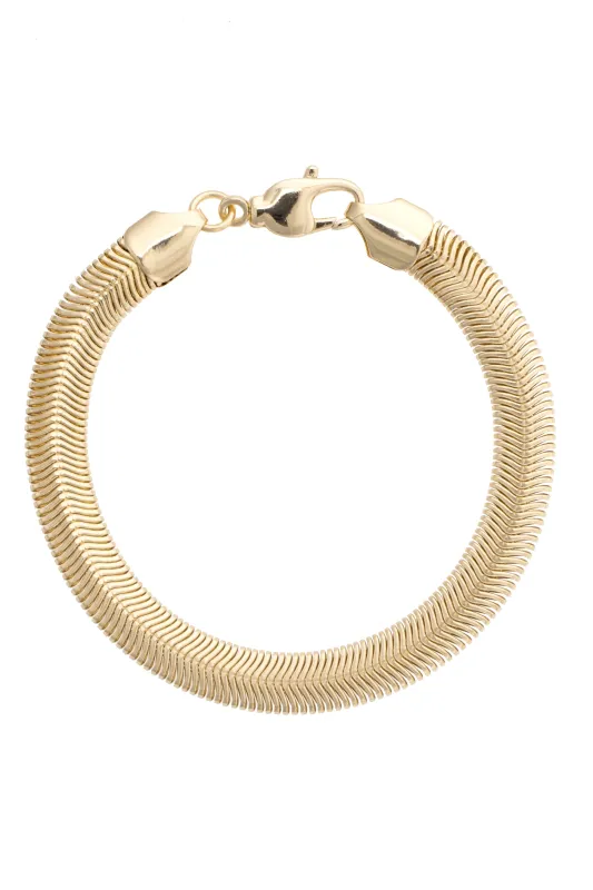 Cammie Snake Chain Bracelet in Shiny Gold made by Canvas Style