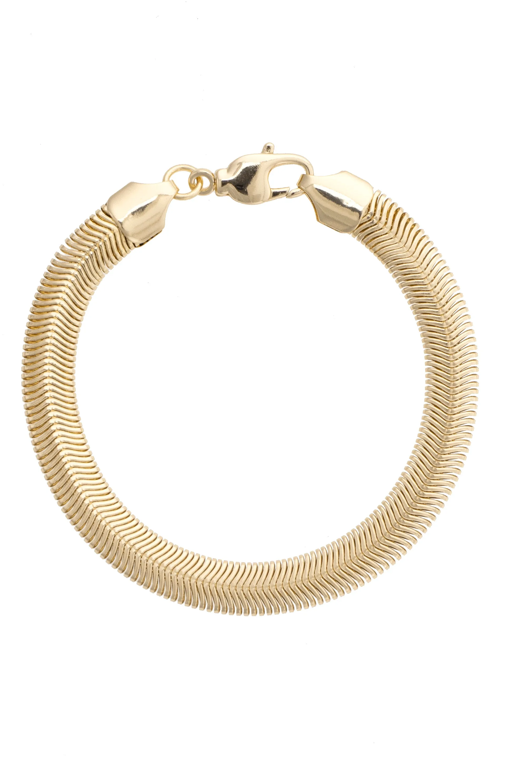 Cammie Snake Chain Bracelet in Shiny Gold sold by Canvas Style