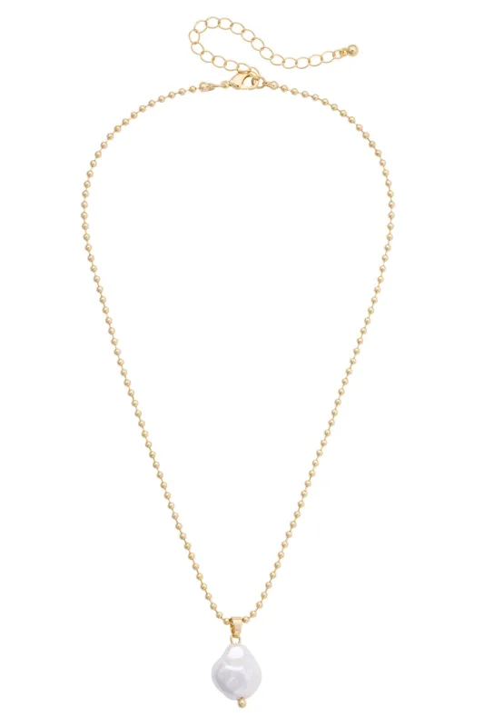Rachel Pearl Drop Necklace in Ivory made by Canvas Style