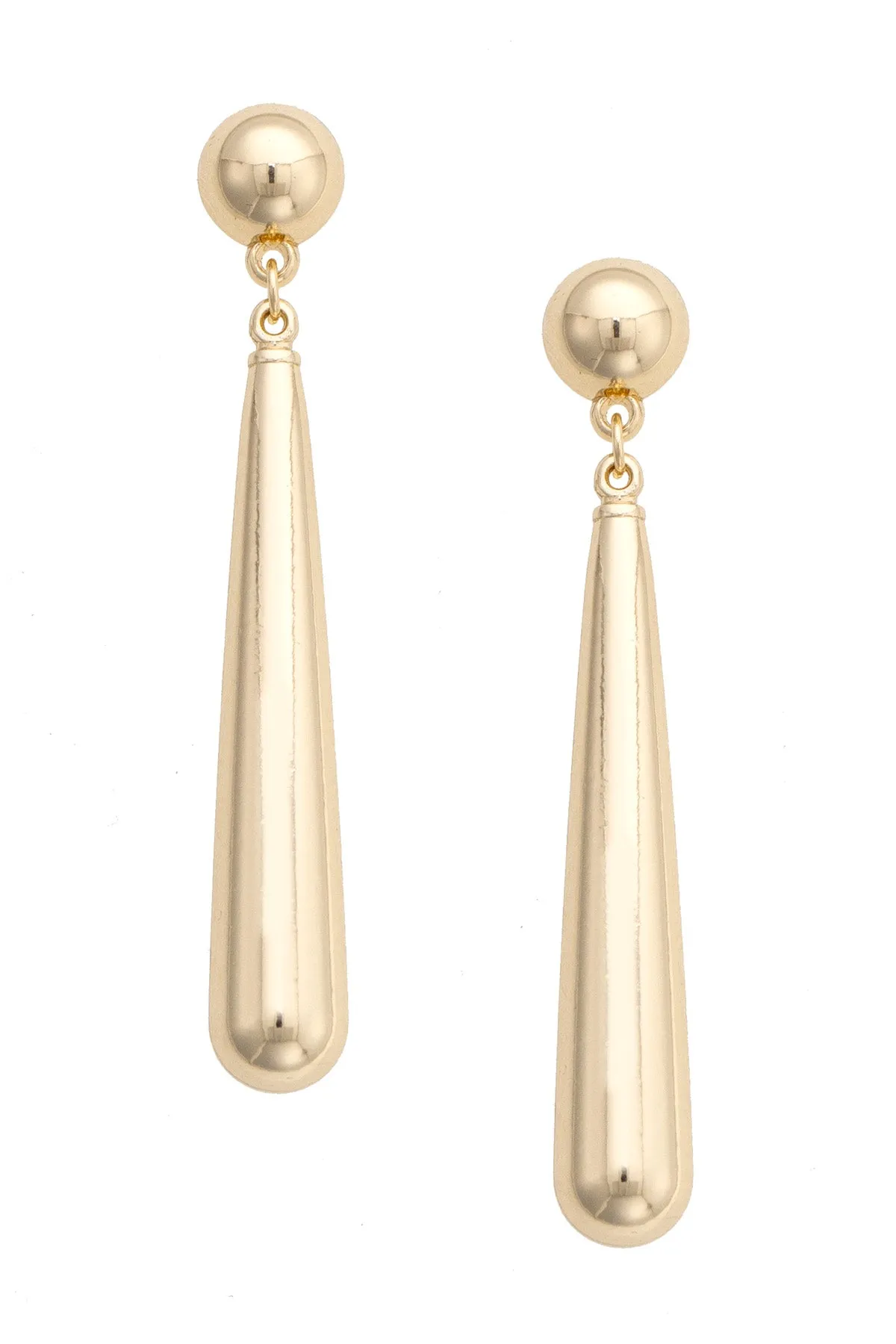 Elsie Linear Drop Earrings in Shiny Gold sold by Canvas Style
