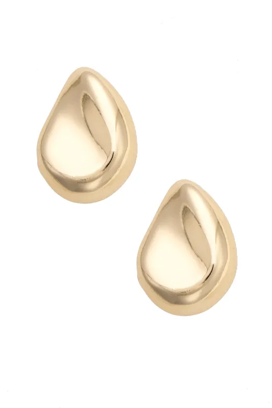 Tatum Sculpted Teardrop Earrings in Shiny Gold made by Canvas Style