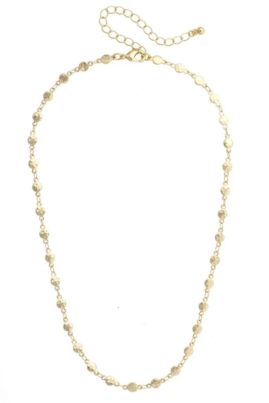Shelby Delicate Disc Necklace in Shiny Gold made by Canvas Style