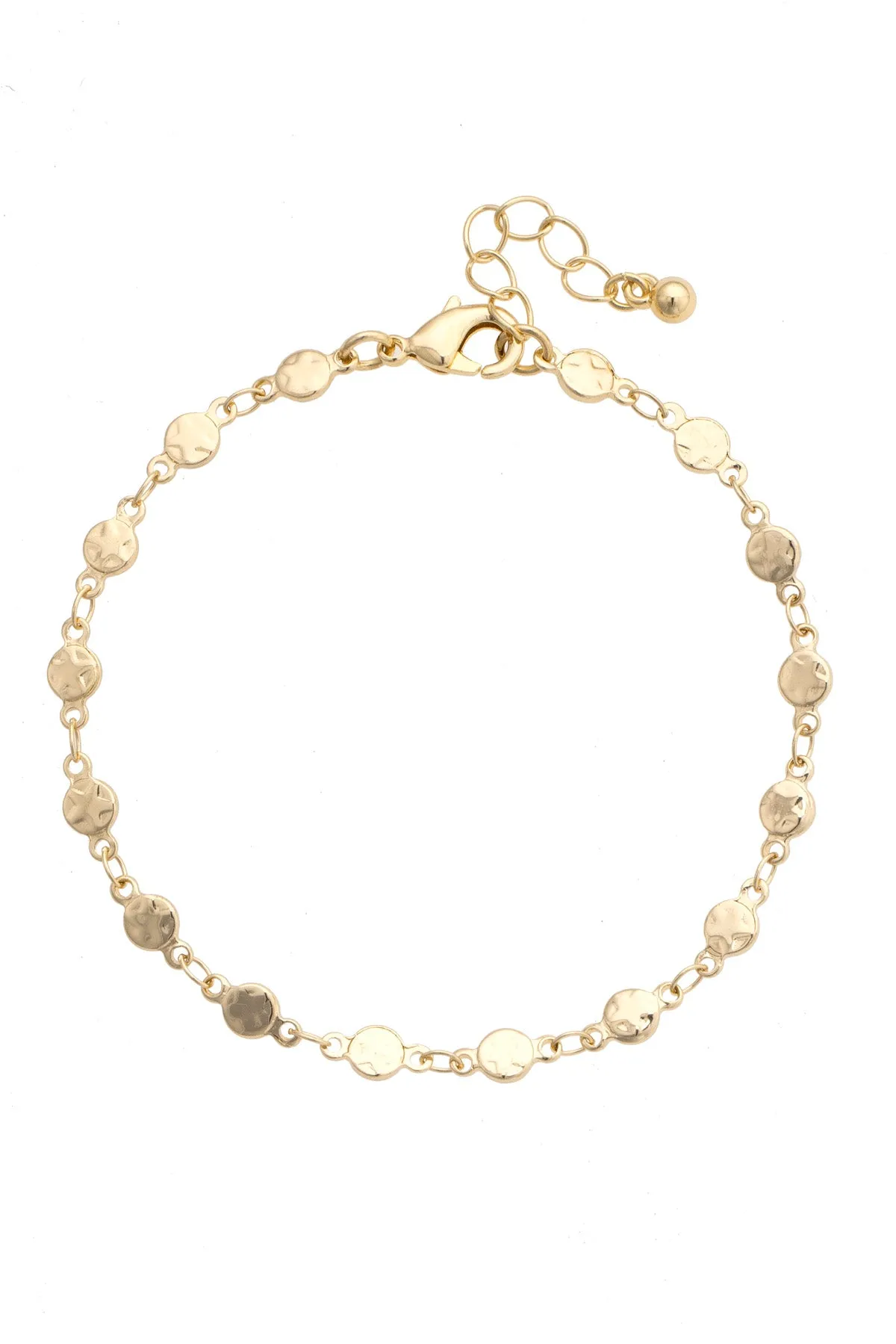 Shelby Delicate Disc Bracelet in Shiny Gold sold by Canvas Style