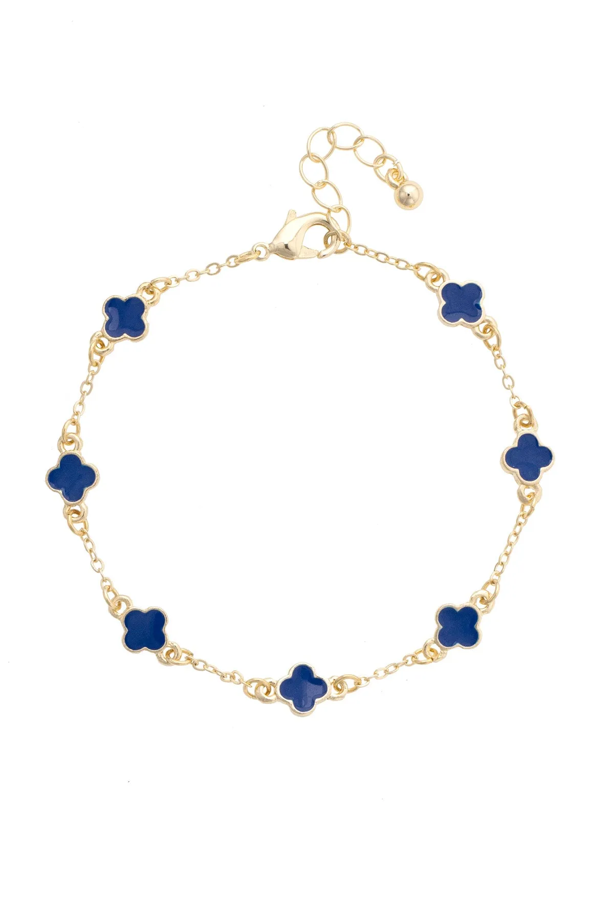 Margaret Dainty Clover Bracelet in Navy sold by Canvas Style