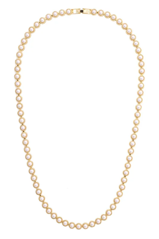 Ivy Pearl Linked Necklace in Ivory made by Canvas Style