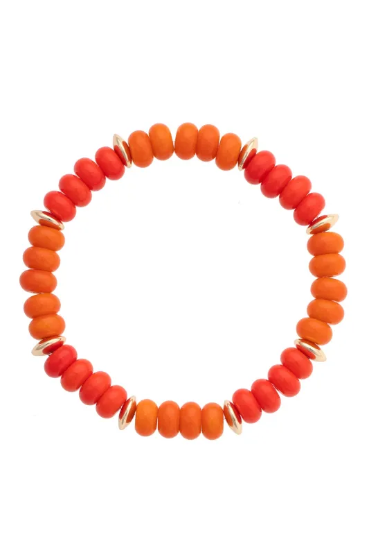 Mimi Semi Precious Beaded Bracelet in Orange made by Canvas Style