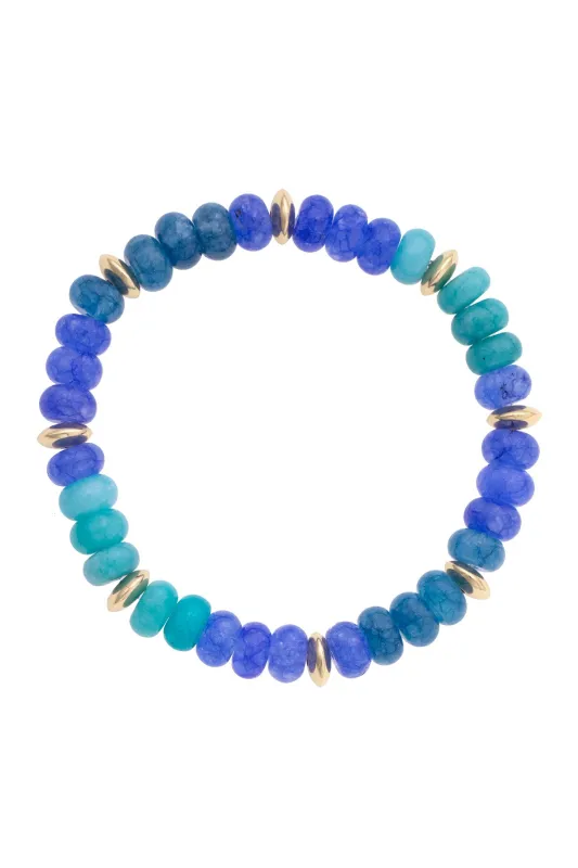 Mimi Semi Precious Beaded Bracelet in Light Blue made by Canvas Style