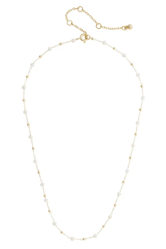 Celine Beaded Layering Necklace in Ivory made by Canvas Style