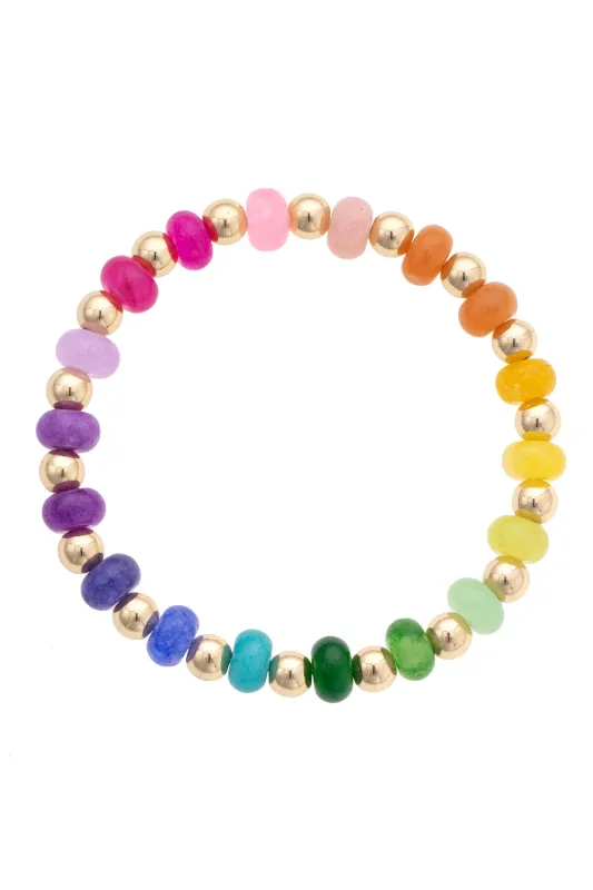 Mimi Semi Precious Beaded Bracelet in Multi made by Canvas Style