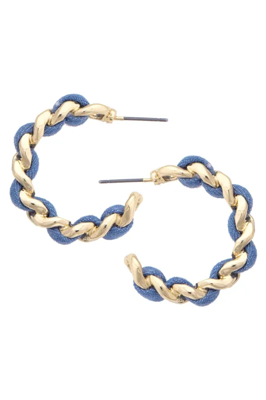 Dallas Denim Hoop Earrings made by Canvas Style