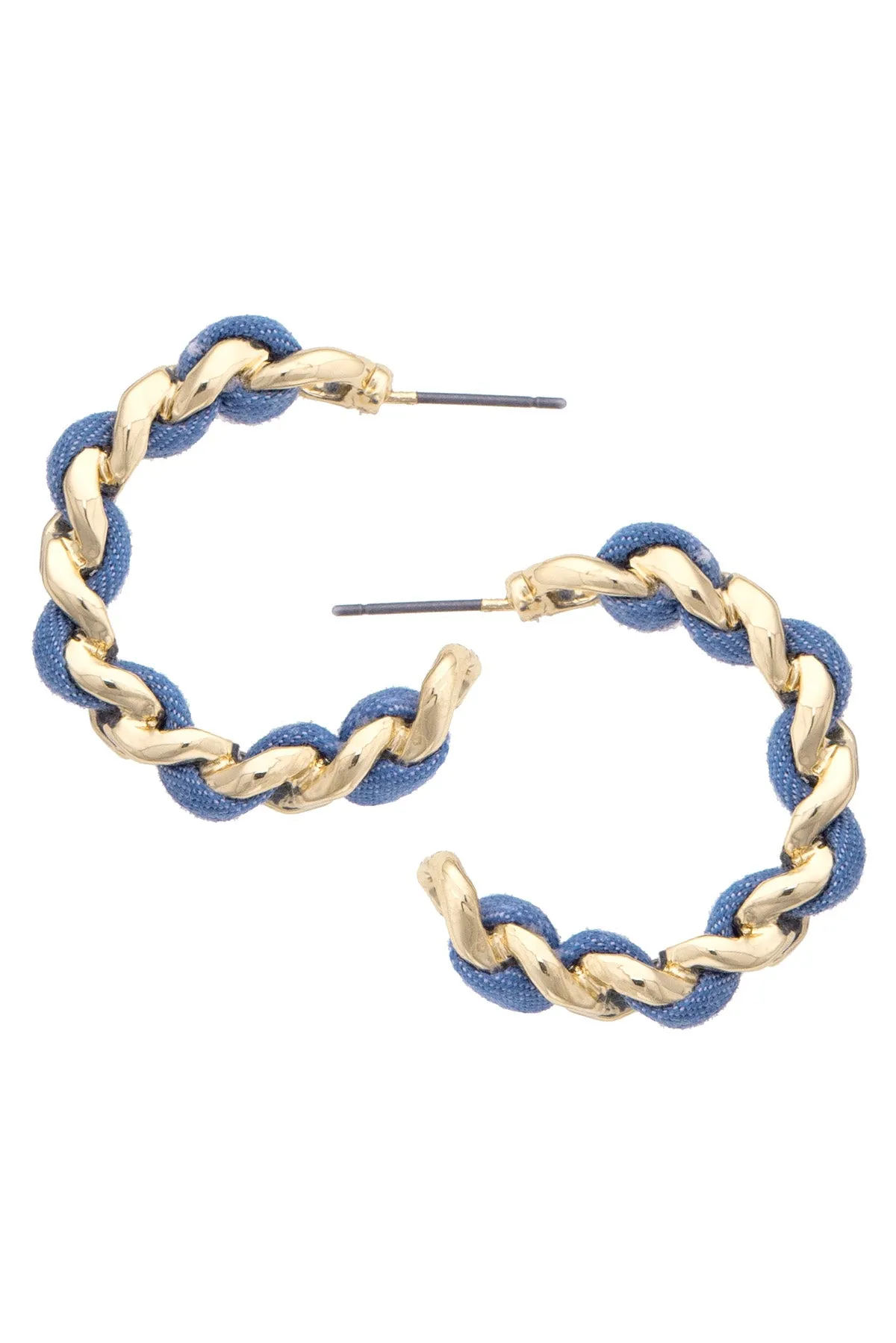 Dallas Denim Hoop Earrings sold by Canvas Style