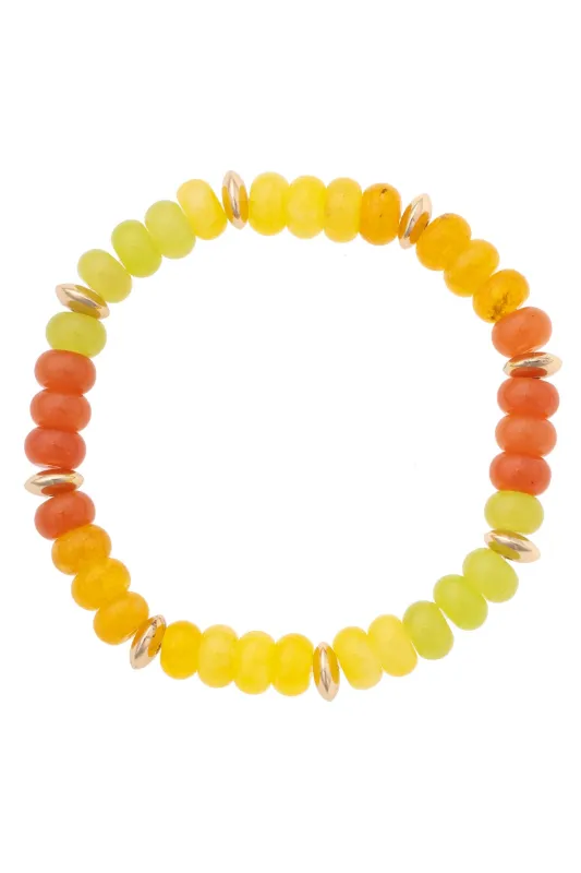 Mimi Semi Precious Beaded Bracelet in Yellow made by Canvas Style