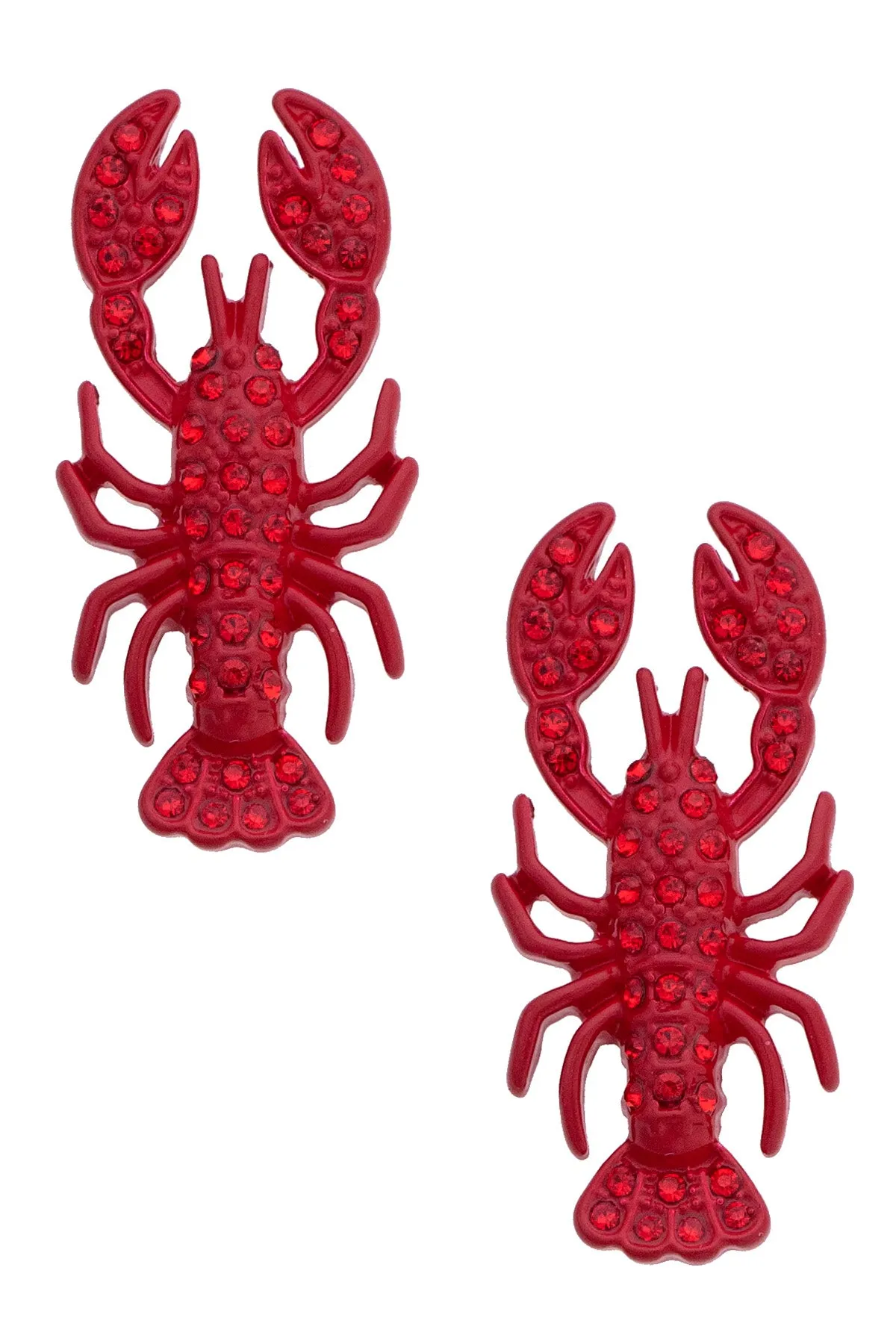 Pave Lobster Earrings in Red sold by Canvas Style
