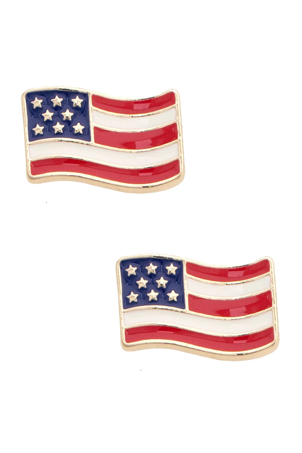 American Flag Enamel Stud Earrings in Red, White, & Blue sold by Canvas Style