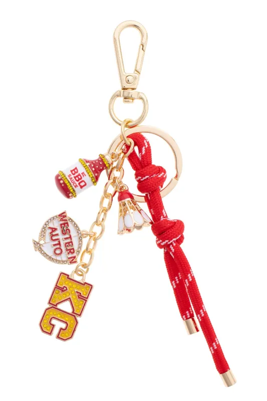 Kansas City Cluster Paracord Bag Charm made by Canvas Style