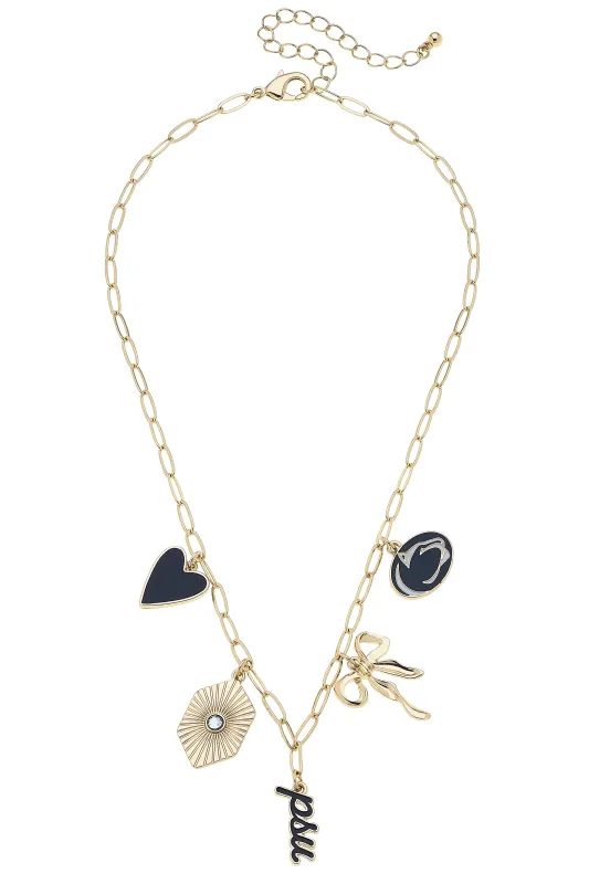 Penn State Nittany Lions Clip Charm Necklace in Shiny Gold made by Canvas Style