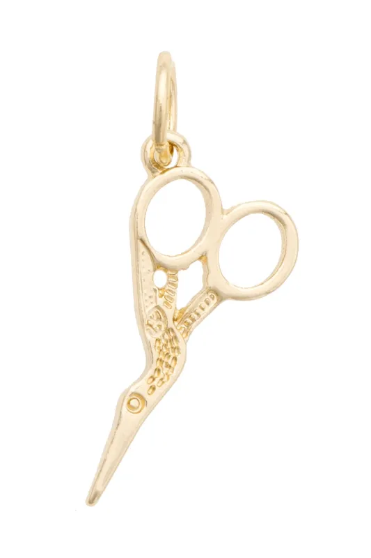 Golden Scissors Charm in Shiny Gold made by Canvas Style