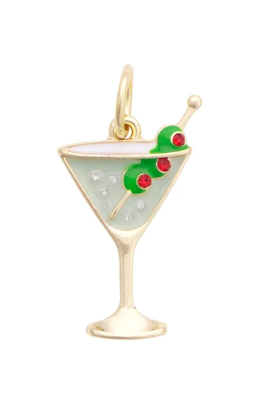 3 Olive Martini Charm in Multi made by Canvas Style