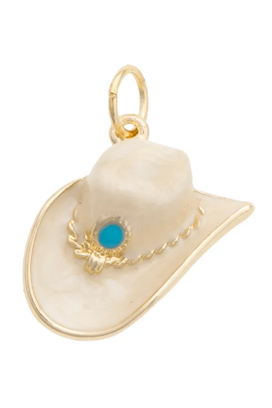 Western Concho Hat Charm in Bone made by Canvas Style