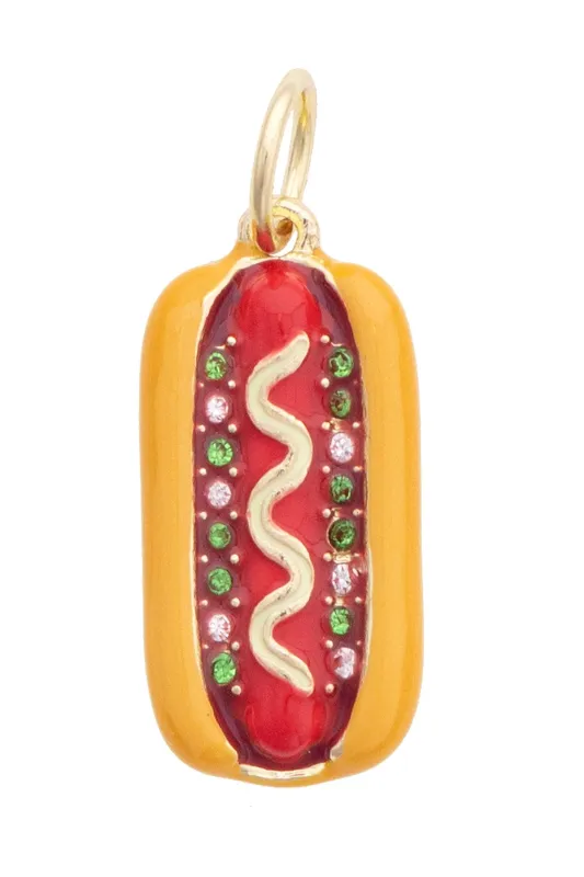 Ballpark 3-D Hotdog Charm in Multi made by Canvas Style
