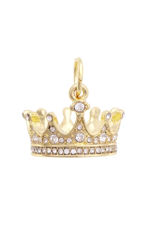 Pave Crown Charm in Shiny Gold made by Canvas Style