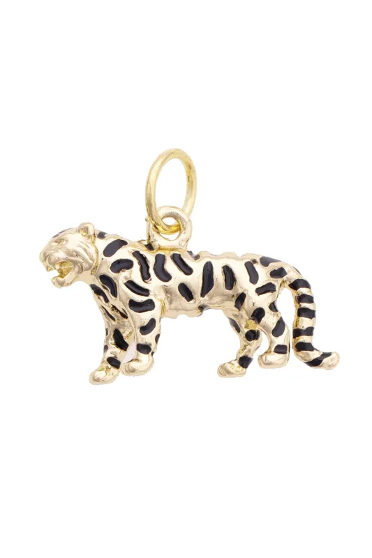 Tiger Charm in Black & Shiny Gold made by Canvas Style