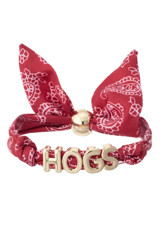 Arkansas Razorbacks Bandana Slider Bracelet made by Canvas Style