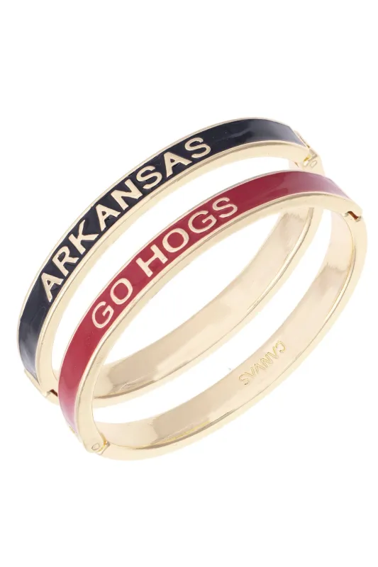 Arkansas Razorbacks Skinny Enamel Hinge Bangle made by Canvas Style