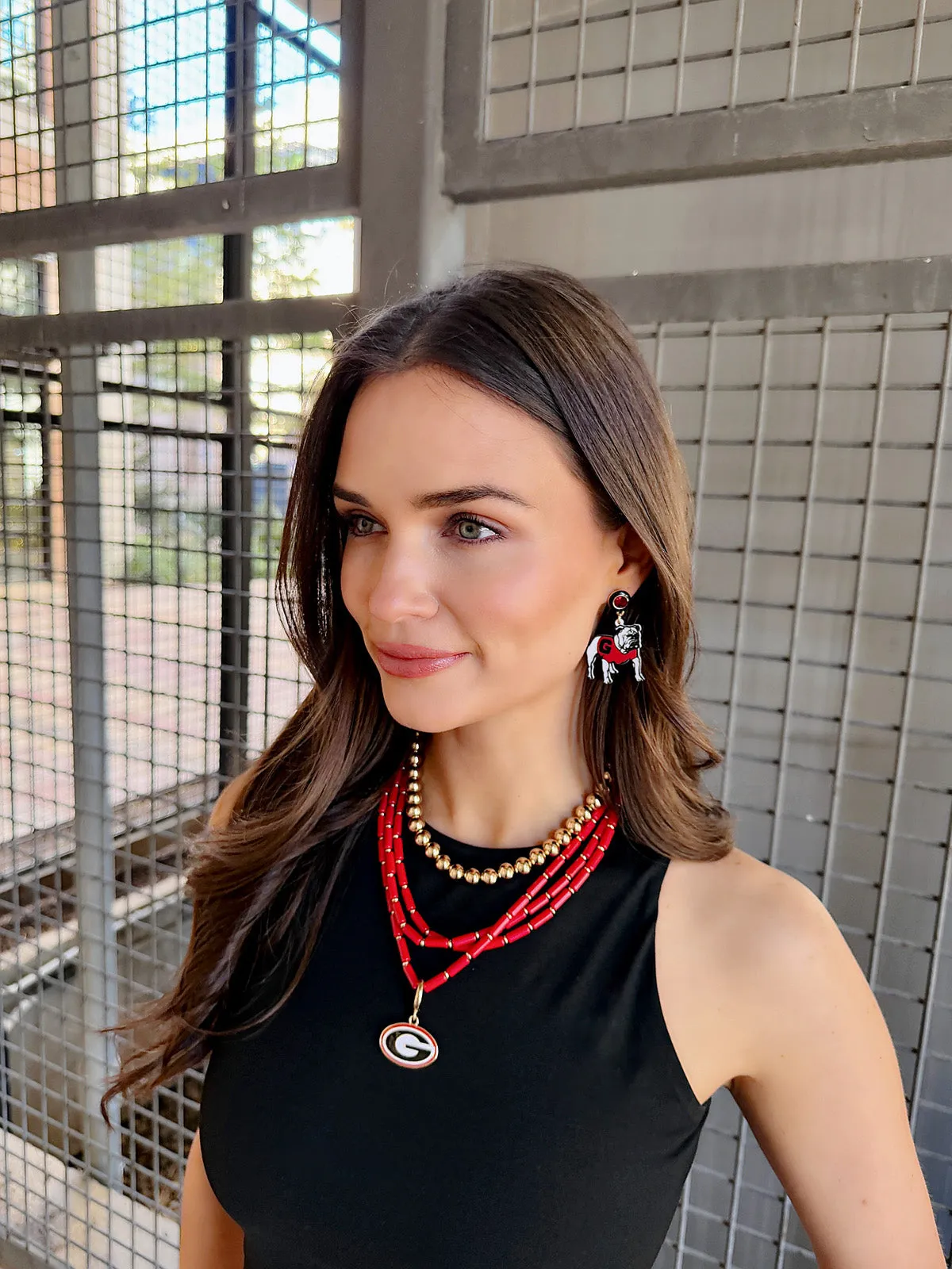 Georgia Bulldogs Multi-Strand Beaded Logo Necklace sold by Canvas Style product image thumbnail 2